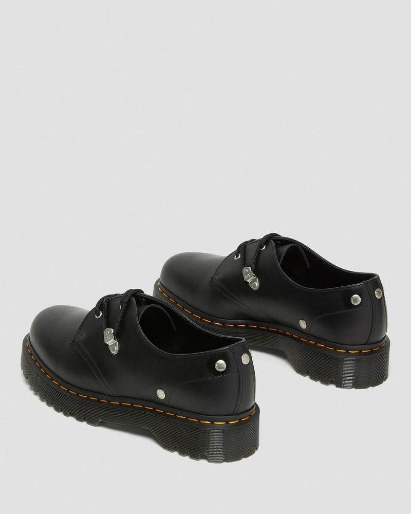 Black Women's Dr Martens 1461 Bex Stud Leather Oxfords Shoes | CA 344UZG